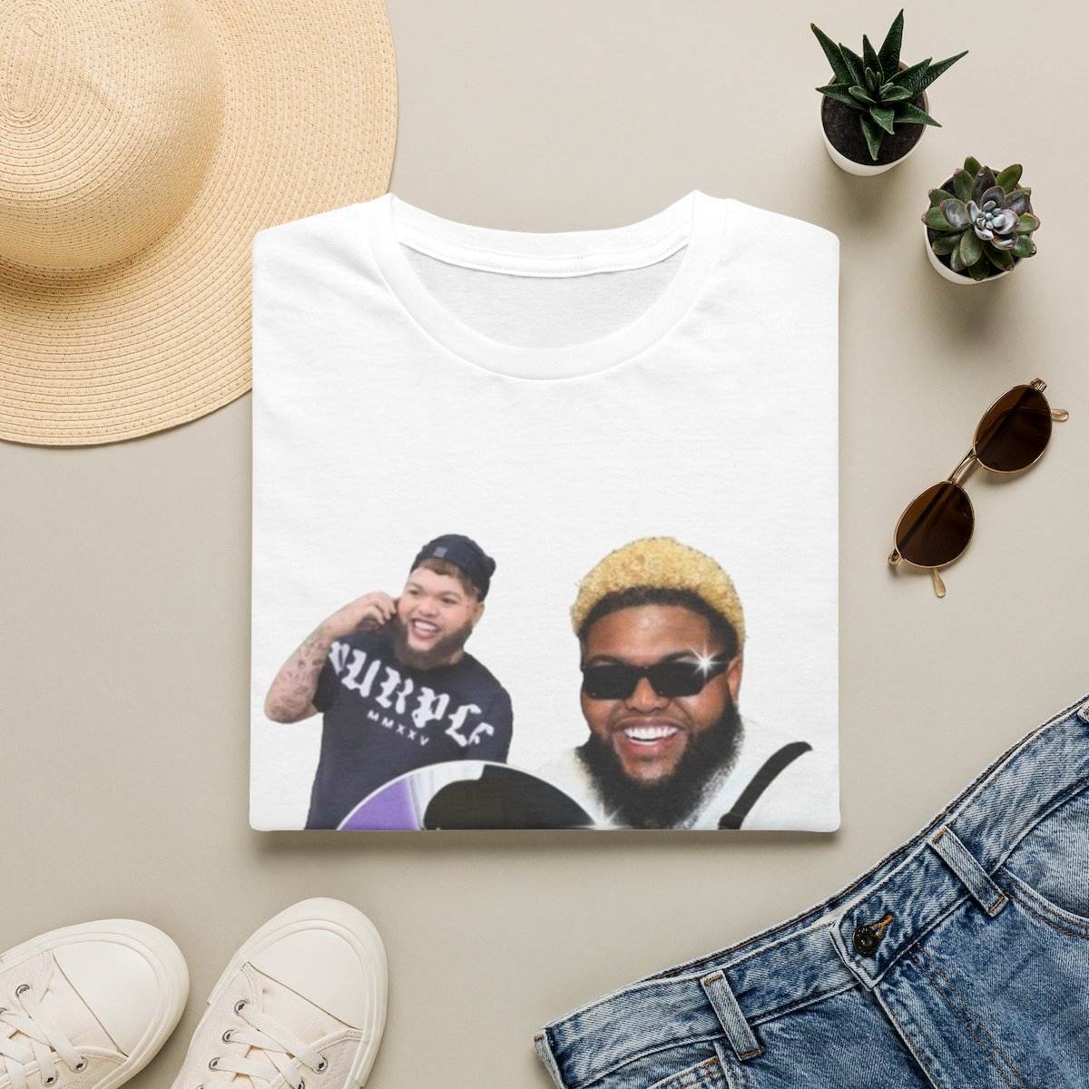 Collage of Smiling Men T-Shirt | Retro Photo Portrait Tee | Druski